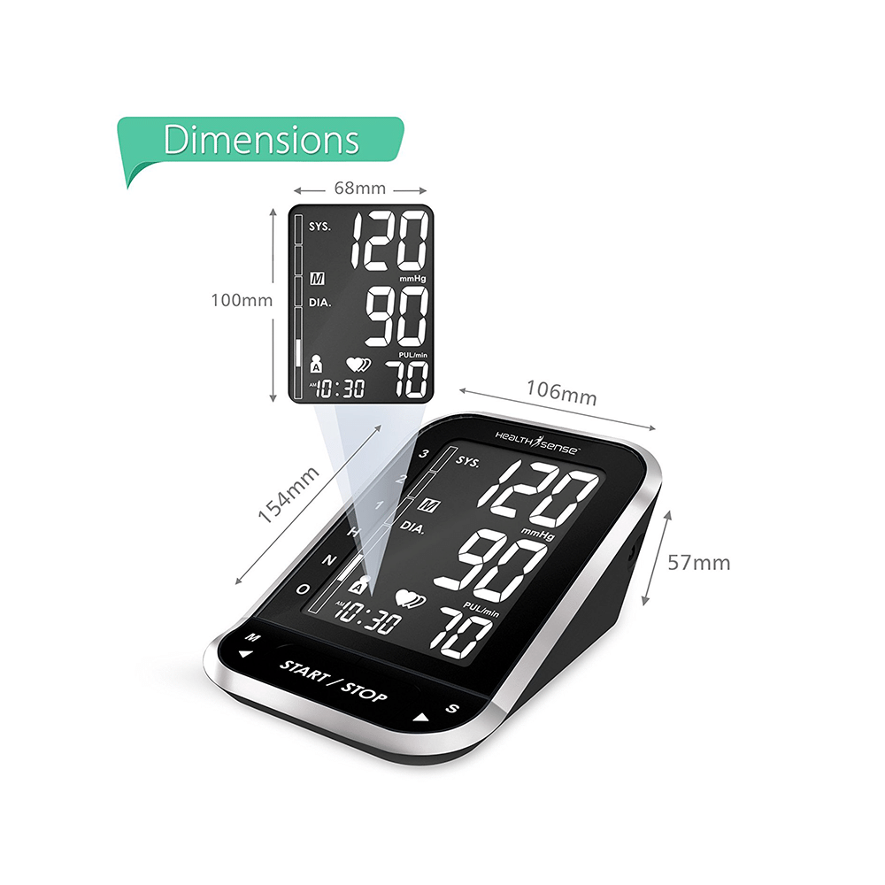 Health Sense Heart Mate BP 300 Digital BP Monitor Black - Image 7