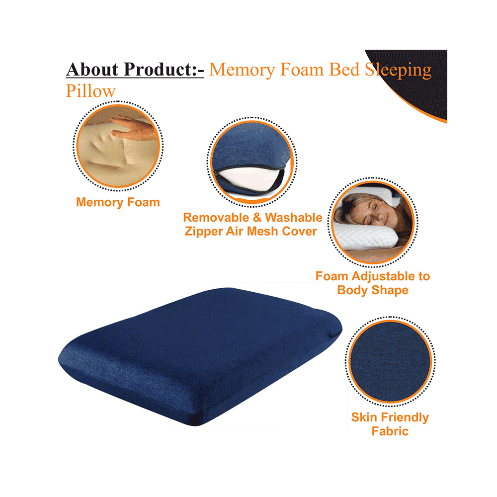 Superfine Comfort Memory Foam Solid Orthopaedic Neck & Shoulders Support Pillow - Image 2