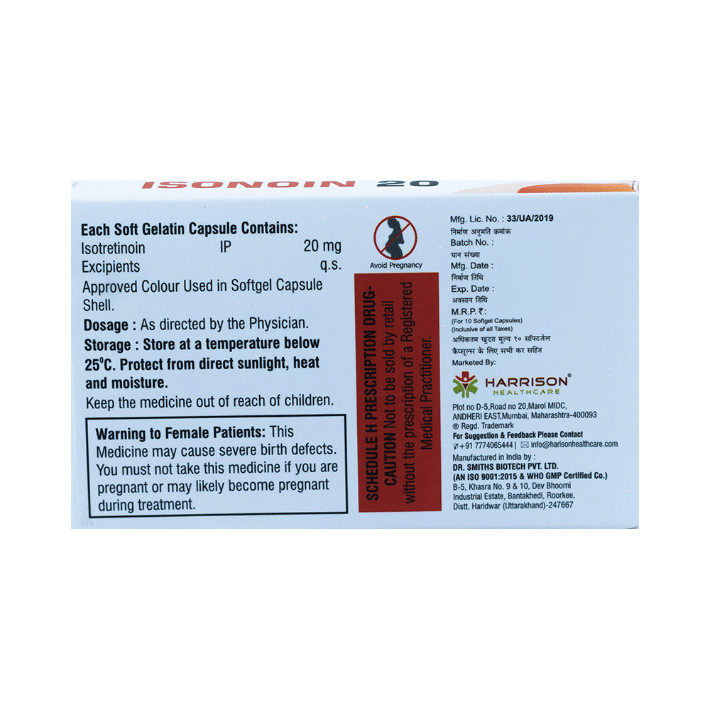 Isonoin 20 Soft Gelatin Capsule - Image 2