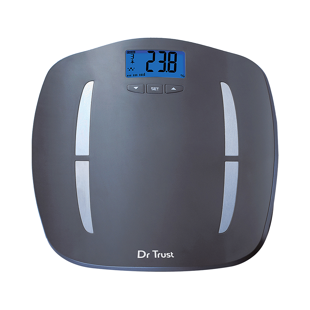 Dr Trust USA Abs Fitness Body Composition Monitor Fat Analyzer and Weighing Scale Grey