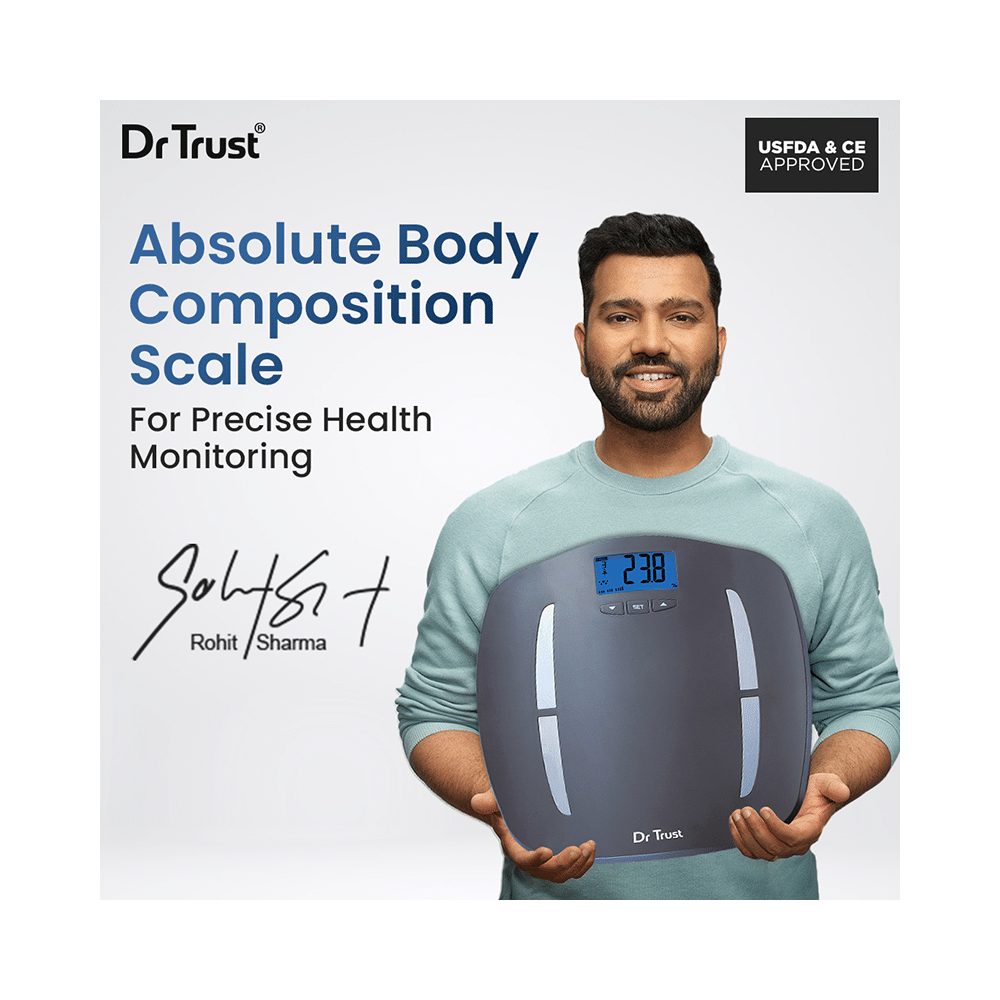 Dr Trust USA Abs Fitness Body Composition Monitor Fat Analyzer and Weighing Scale Grey - Image 3