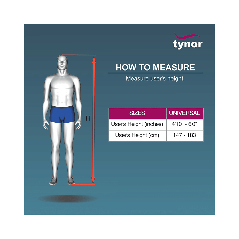 Tynor L-07 Walking Stick (Soft Top) Universal Black - Image 4