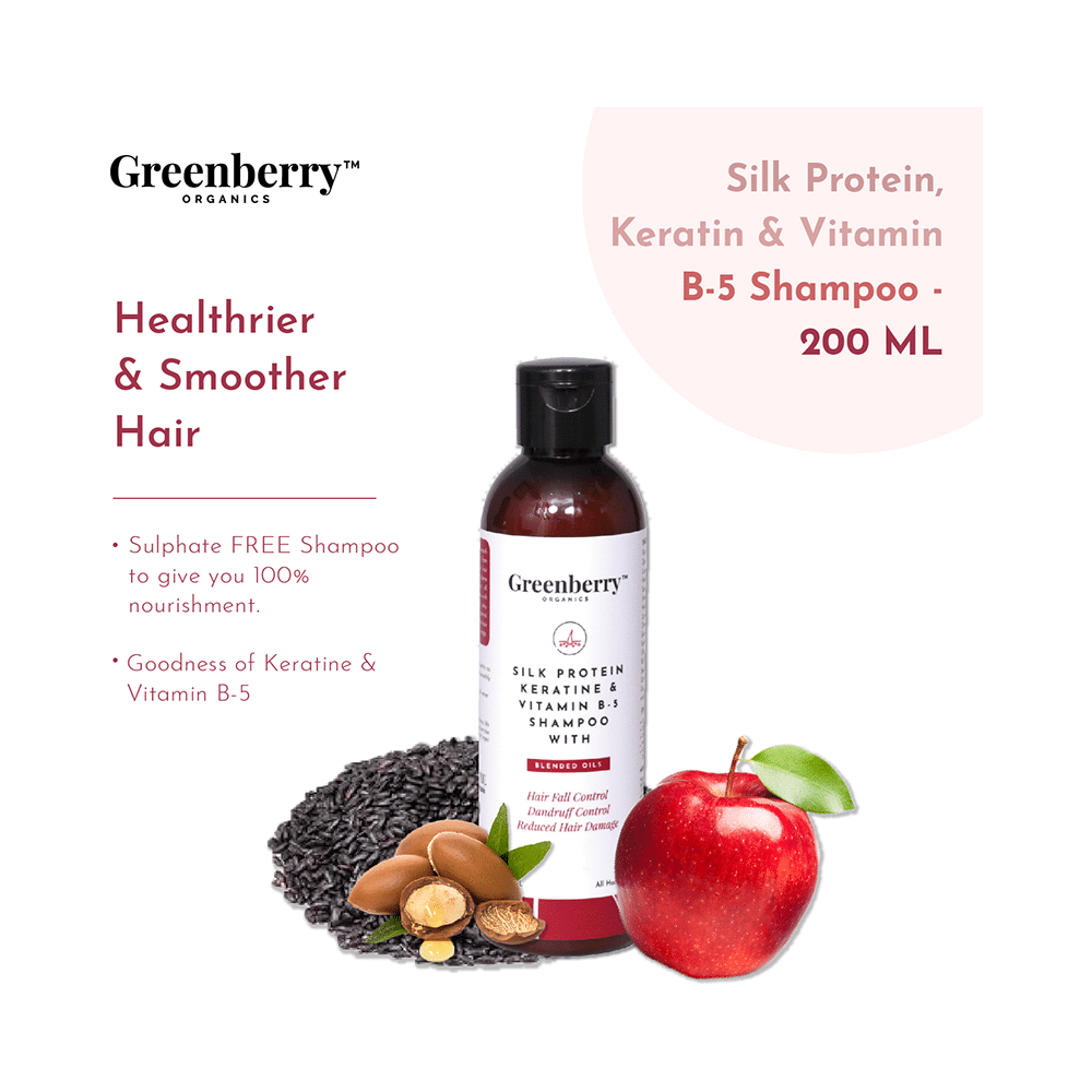 Greenberry Organics Silk Protein Keratine & Vitamin B5 Shampoo - Image 3