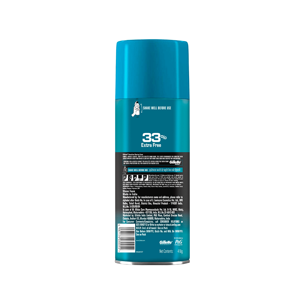 Gillette Sensitive Foam 33% Extra Free - Image 2