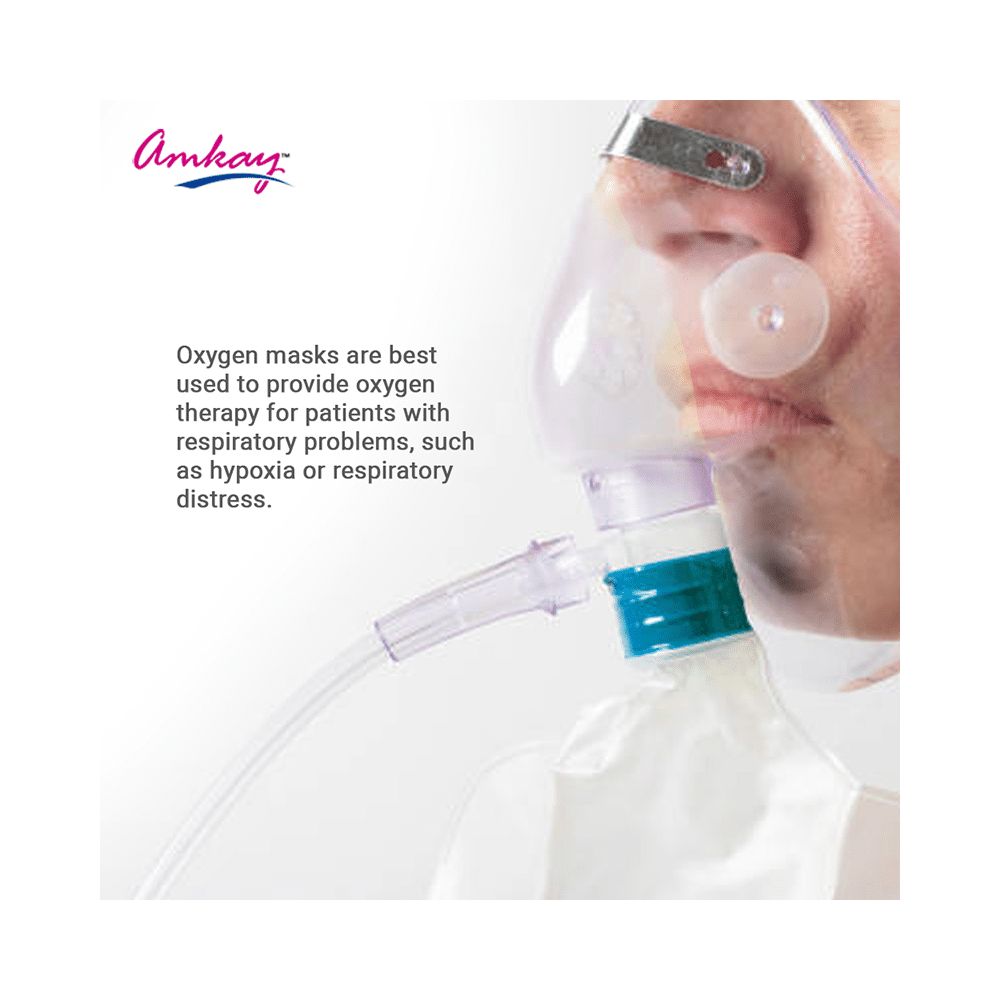 Amkay Oxygen Therapy Mask with Tube | Comfortable Design | Non-Sterile & Ensures Proper Oxygenation - Image 4