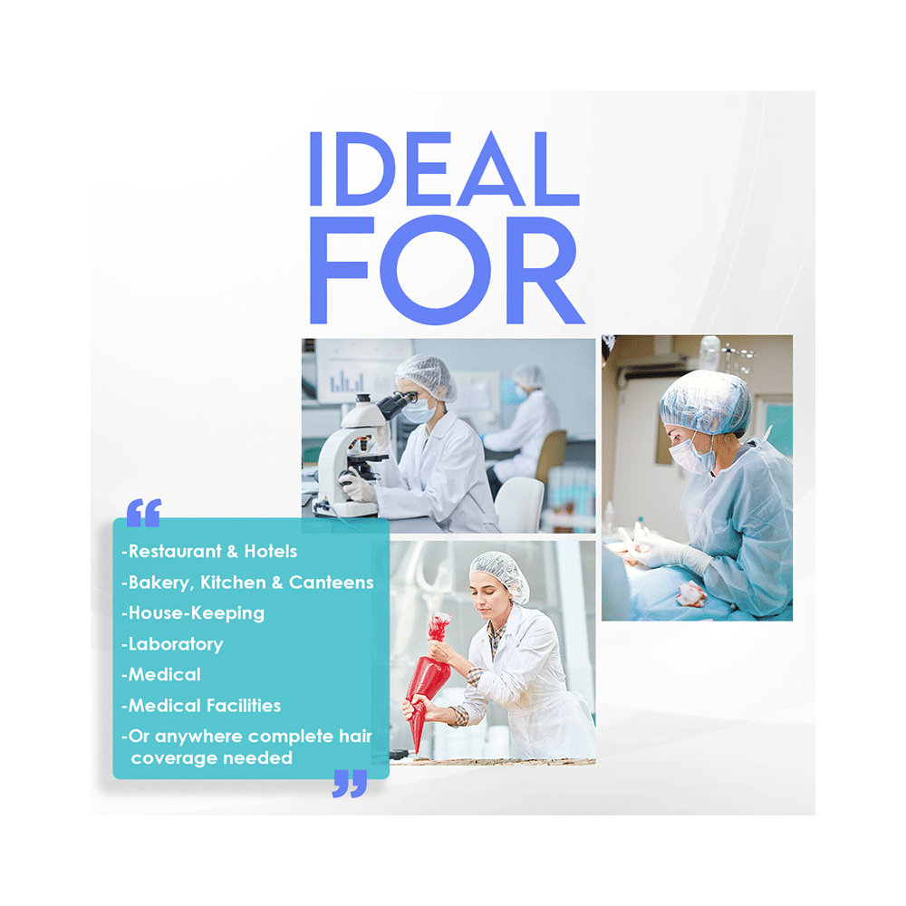 S4 Healthcare Bouffant Crimp Disposable Non Woven Cap Medium Black - Image 3