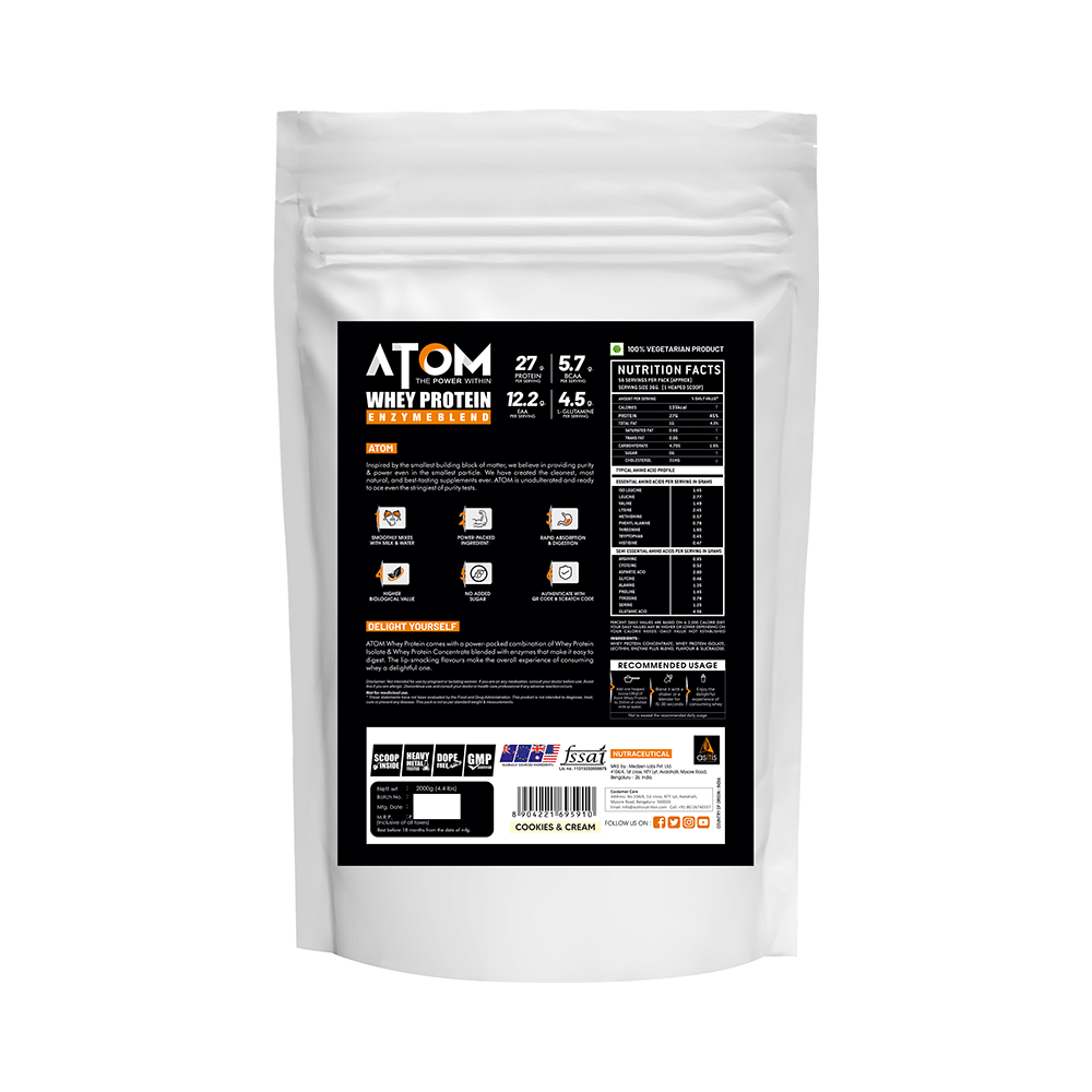 AS-IT-IS Nutrition Atom Whey Protein Enzyme Blend Cookies & Cream - Image 2
