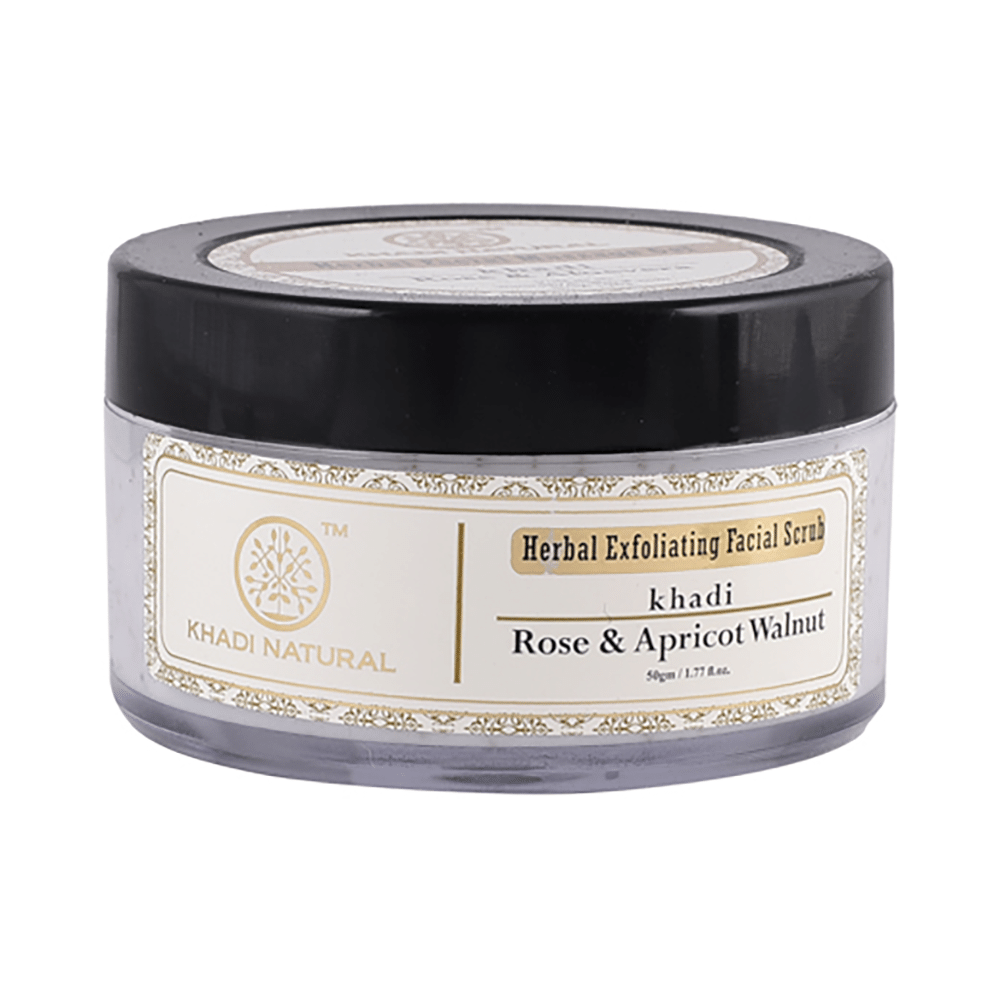 Khadi Naturals Rose, Apricot & Walnut Herbal Exfoliating Facial Scrub - Image 1