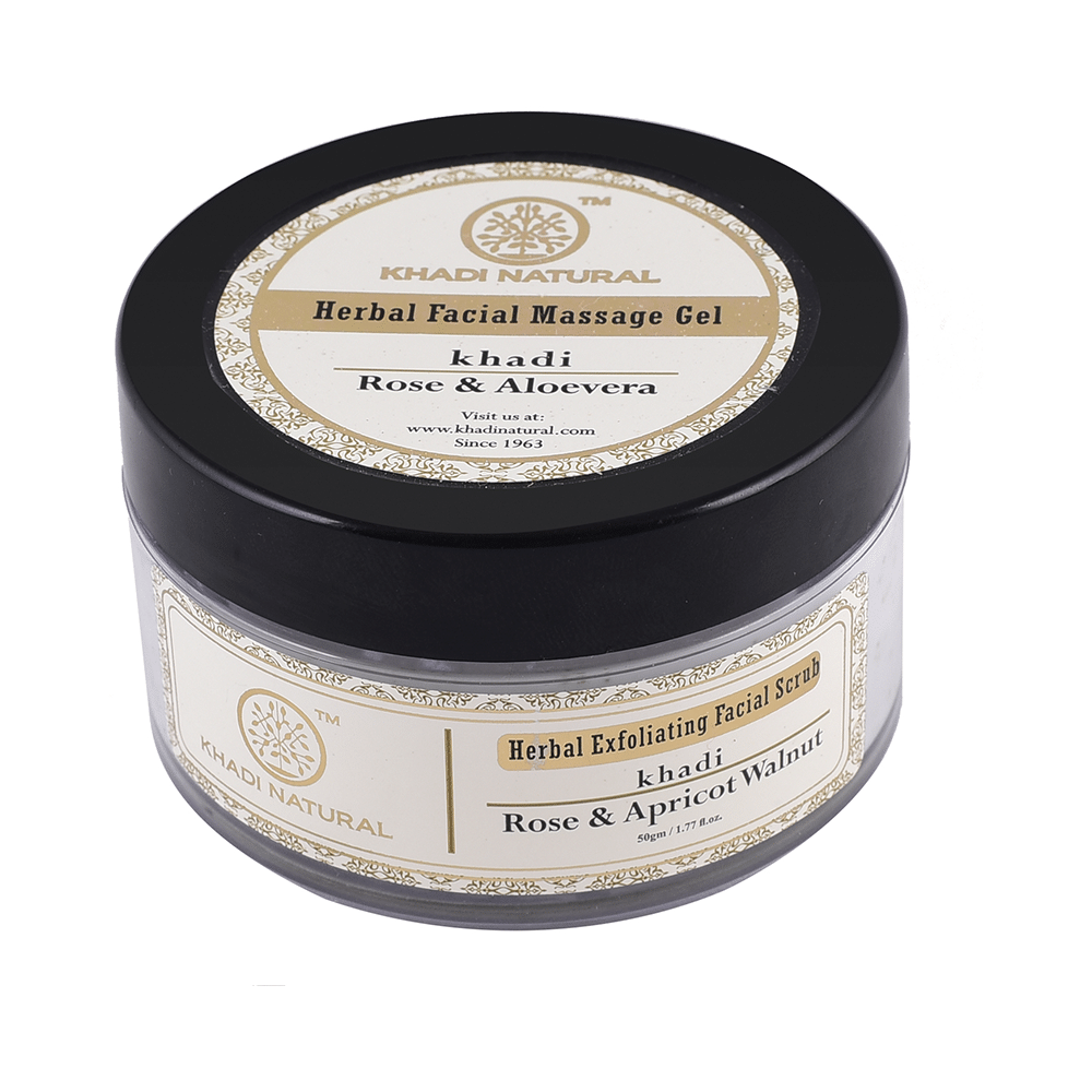 Khadi Naturals Rose, Apricot & Walnut Herbal Exfoliating Facial Scrub - Image 4