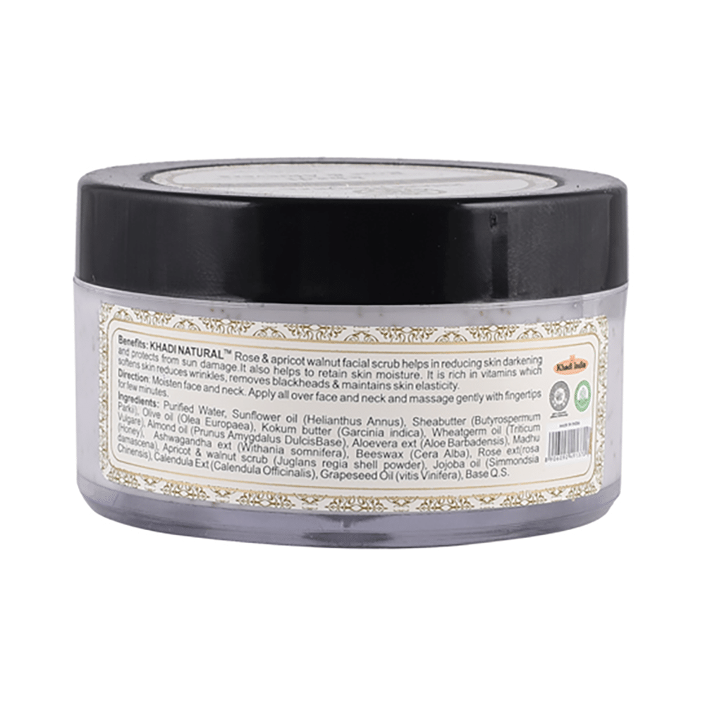 Khadi Naturals Rose, Apricot & Walnut Herbal Exfoliating Facial Scrub - Image 2