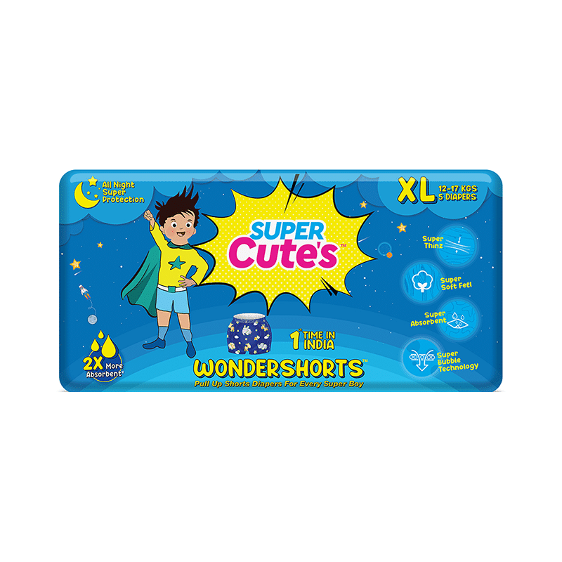 Super Cute's XL Wondershorts Pull Up Shorts Diaper (5 Each)