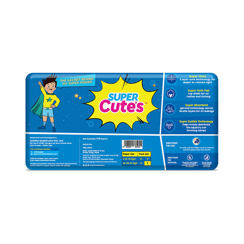 Super Cute's XL Wondershorts Pull Up Shorts Diaper (5 Each) - Image 2