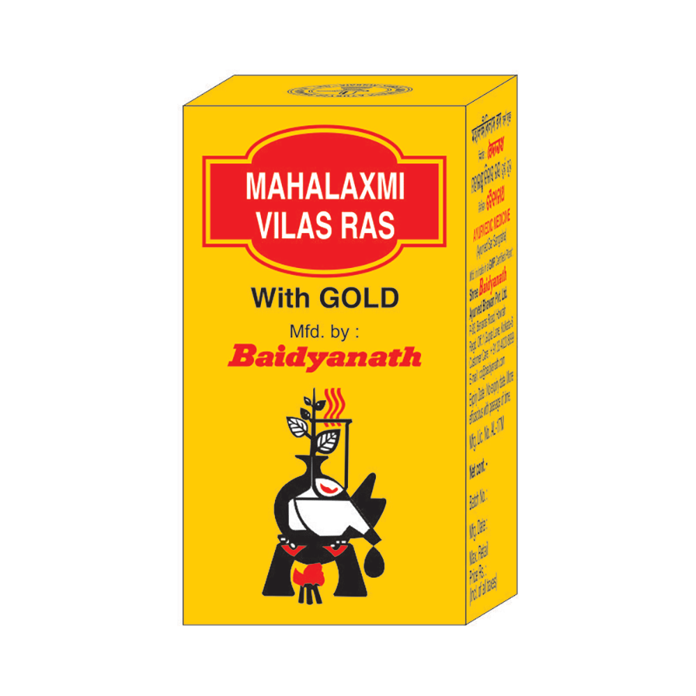 Baidyanath Mahalaxmi Vilas Ras with Gold | Manages Cold, Cough & Fever