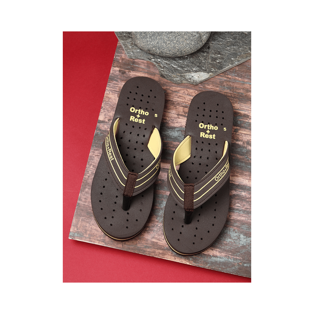 Ortho + Rest L331 Extra Soft Flip Flop Orthopedic Slippers for Women & Girls Brown 4 - Image 4