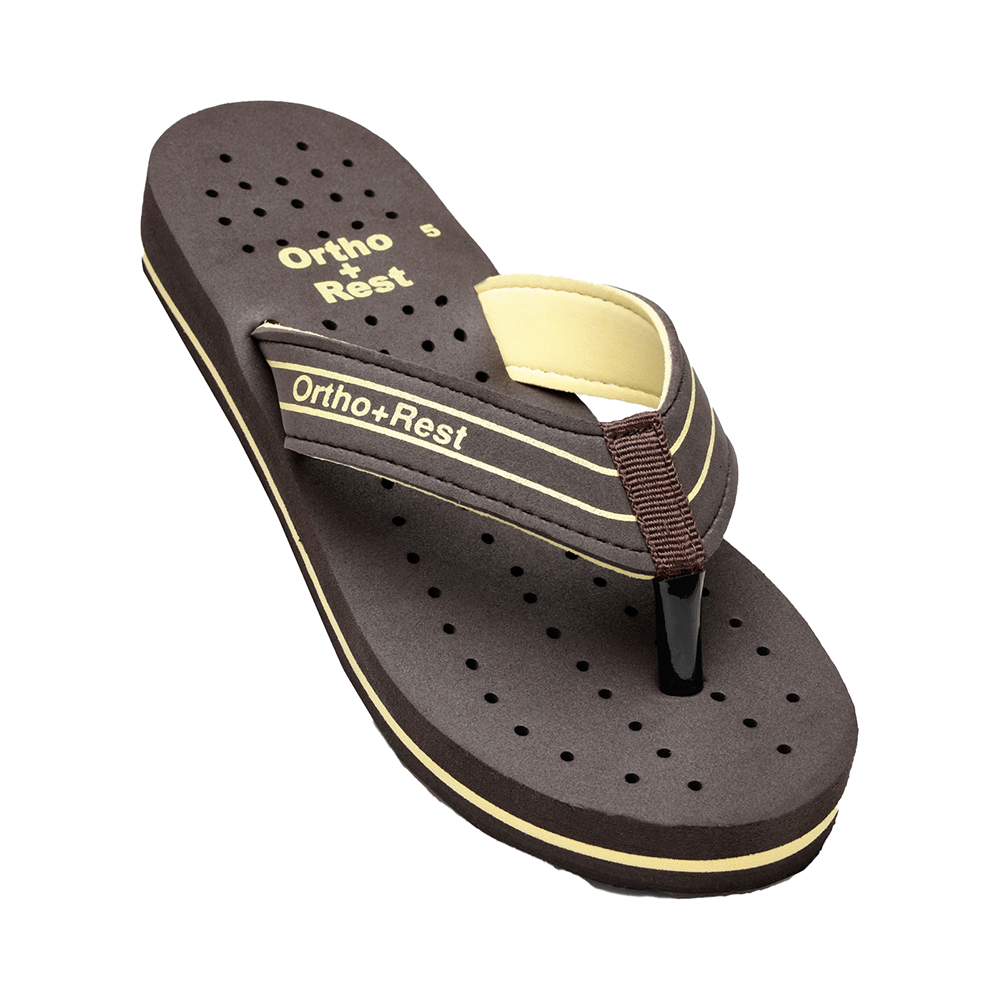 Ortho + Rest L331 Extra Soft Flip Flop Orthopedic Slippers for Women & Girls Brown 4 - Image 2