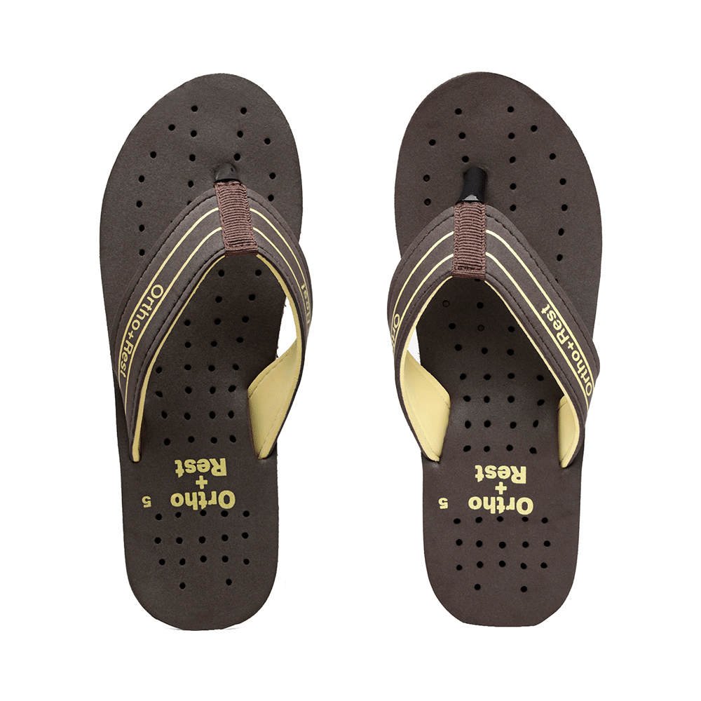 Ortho + Rest L331 Extra Soft Flip Flop Orthopedic Slippers for Women & Girls Brown 4 - Image 1