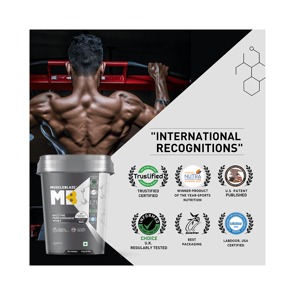 MuscleBlaze MuscleBlaze Biozyme Performance Whey Protein | For Muscle Gain | Improves Protein Absorption | Nutrition Care Chocolate Hazelnut - Image 4