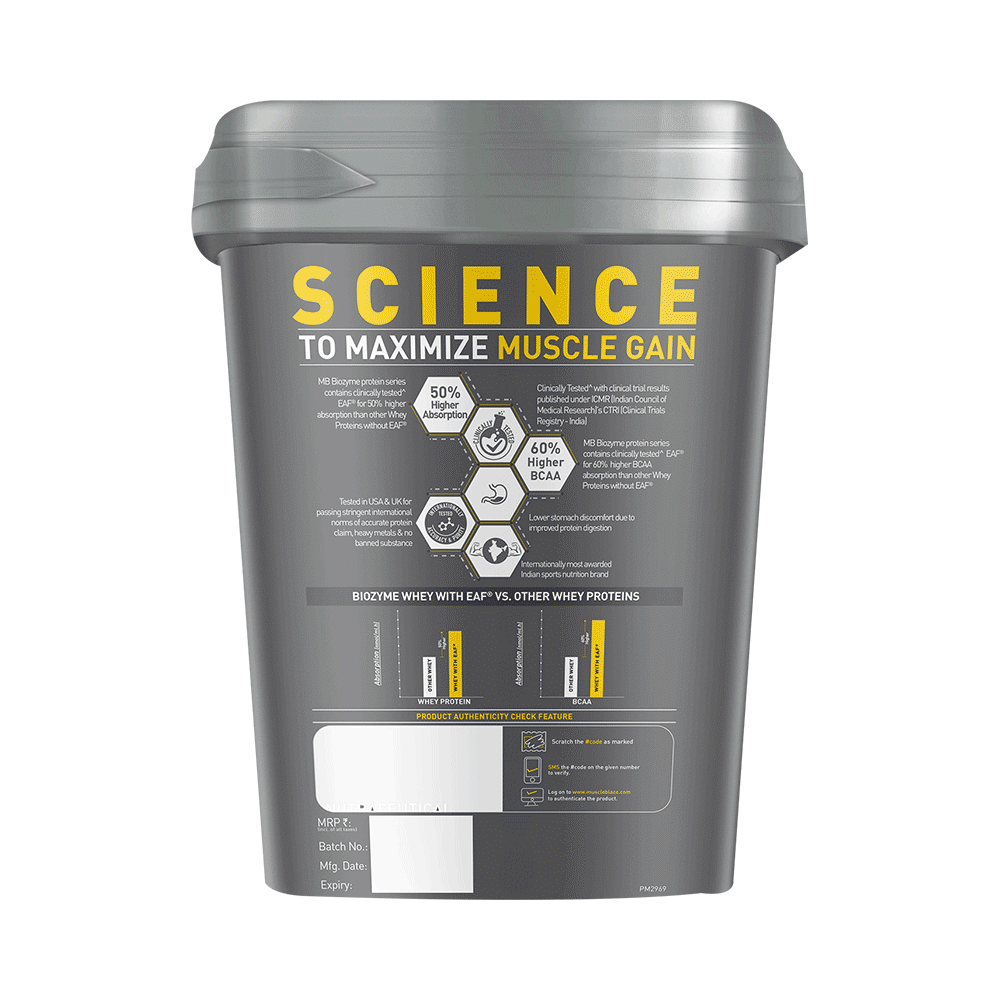 MuscleBlaze MuscleBlaze Biozyme Performance Whey Protein | For Muscle Gain | Improves Protein Absorption | Nutrition Care Chocolate Hazelnut - Image 7