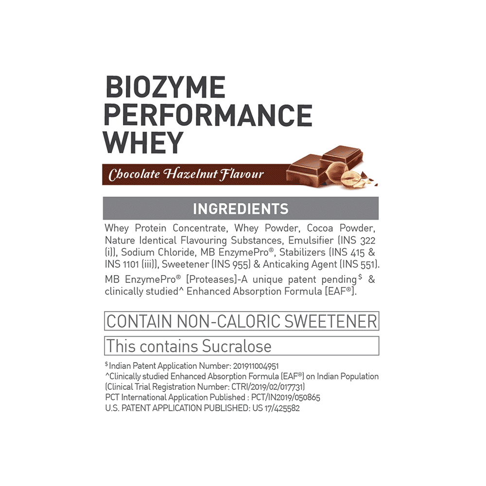 MuscleBlaze MuscleBlaze Biozyme Performance Whey Protein | For Muscle Gain | Improves Protein Absorption | Nutrition Care Chocolate Hazelnut - Image 8