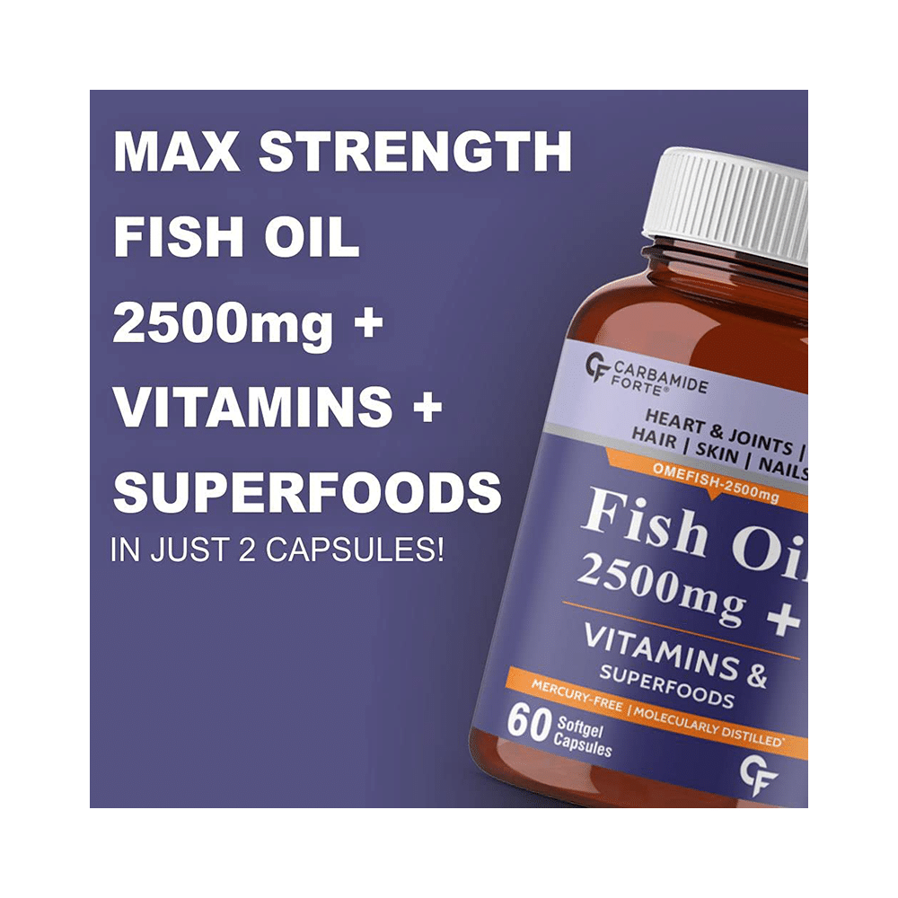 Carbamide Forte Fish Oil 2500mg + Vitamin | Softgel Capsule for Heart, Joints, Hair, Skin & Nails - Image 4