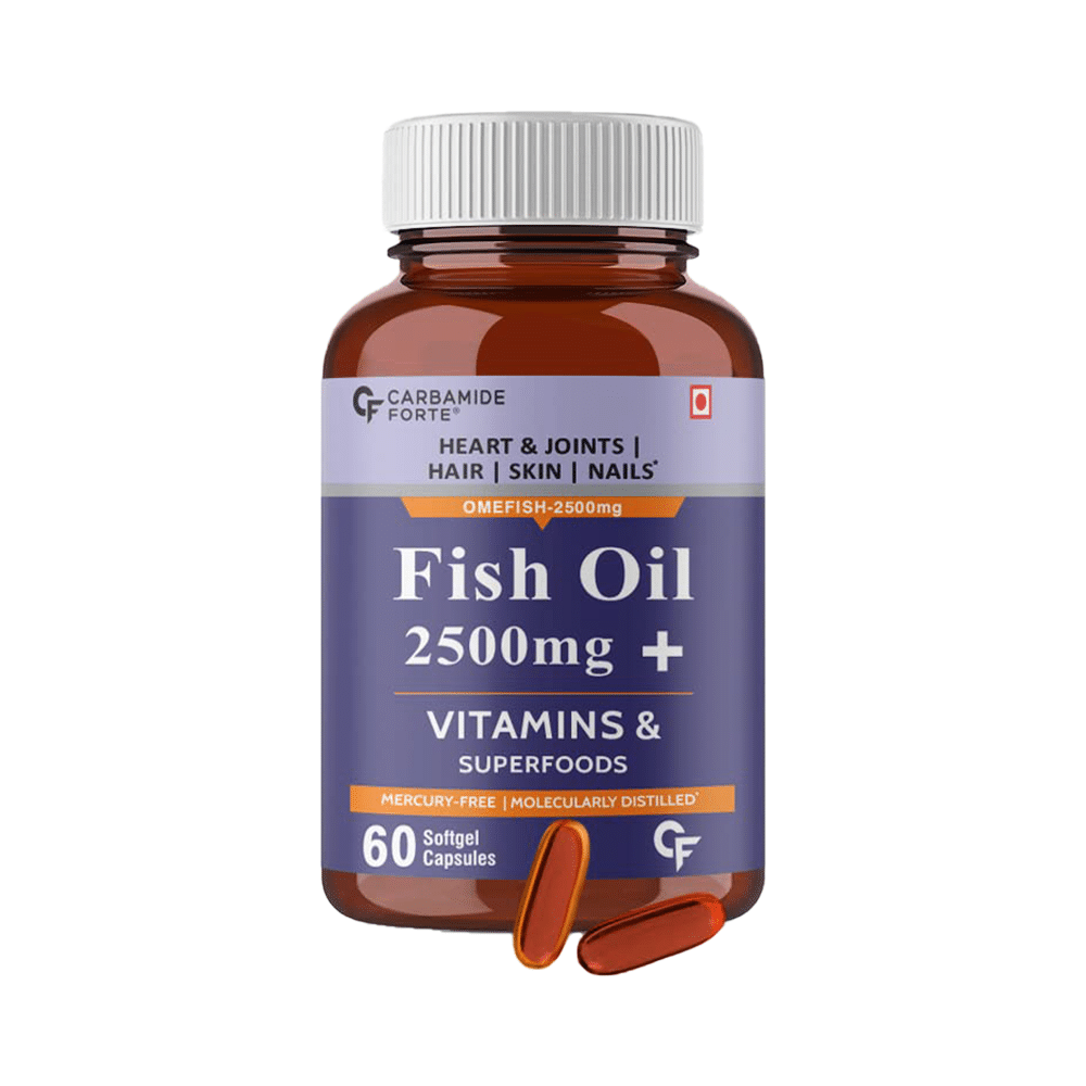 Carbamide Forte Fish Oil 2500mg + Vitamin | Softgel Capsule for Heart, Joints, Hair, Skin & Nails - Image 1