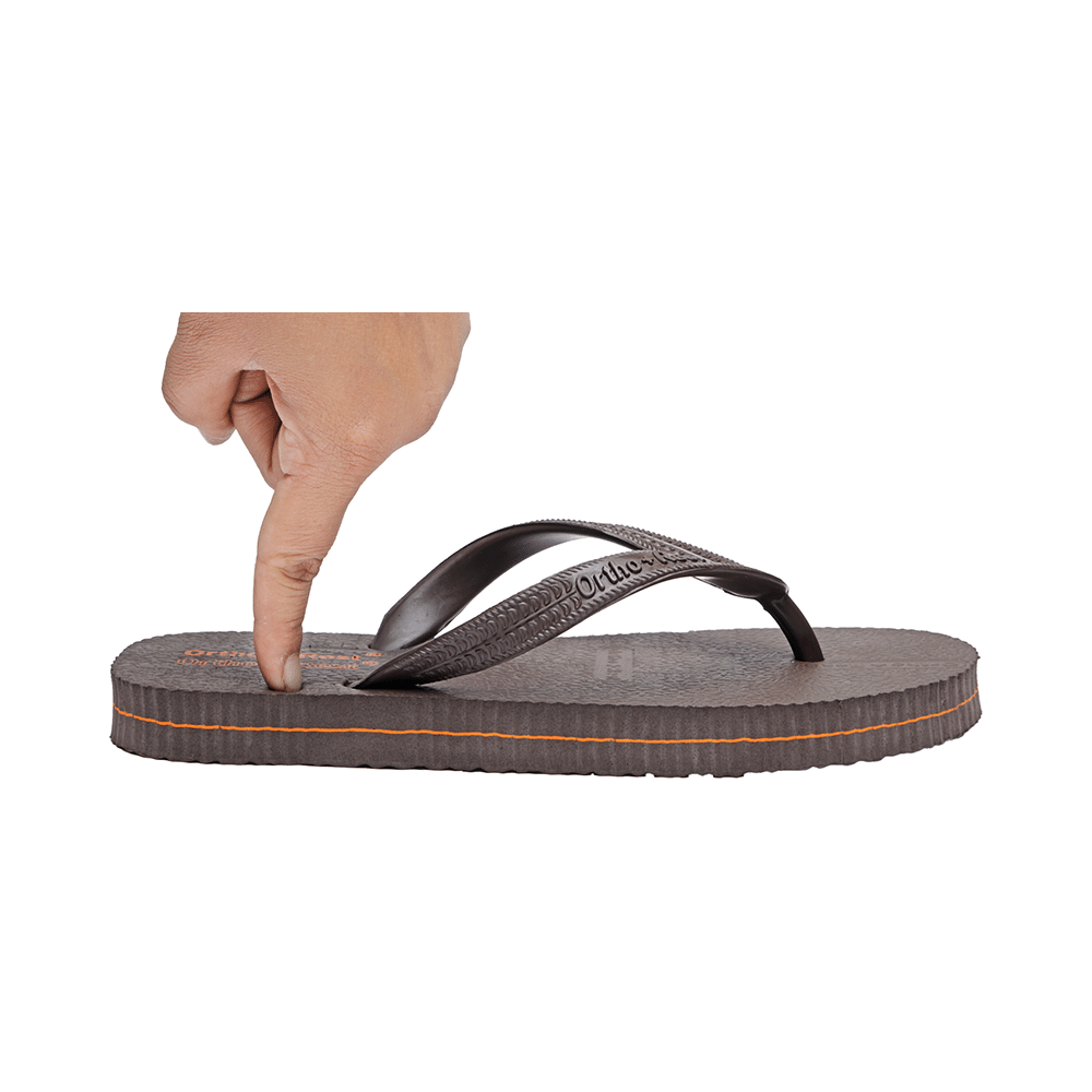 Ortho + Rest Unisex Hawaii Chappal Orthopedic Comfort, Bathroom Rubber Flip-Flops Brown 4 - Image 3