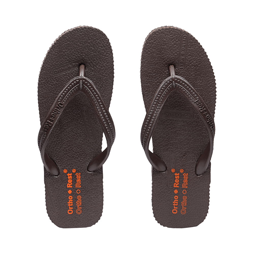 Ortho + Rest Unisex Hawaii Chappal Orthopedic Comfort, Bathroom Rubber Flip-Flops Brown 4 - Image 2