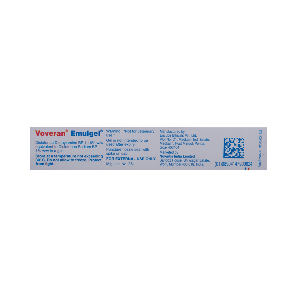 Voveran Emulgel Diclofenac Pain Relief Gel - Image 2