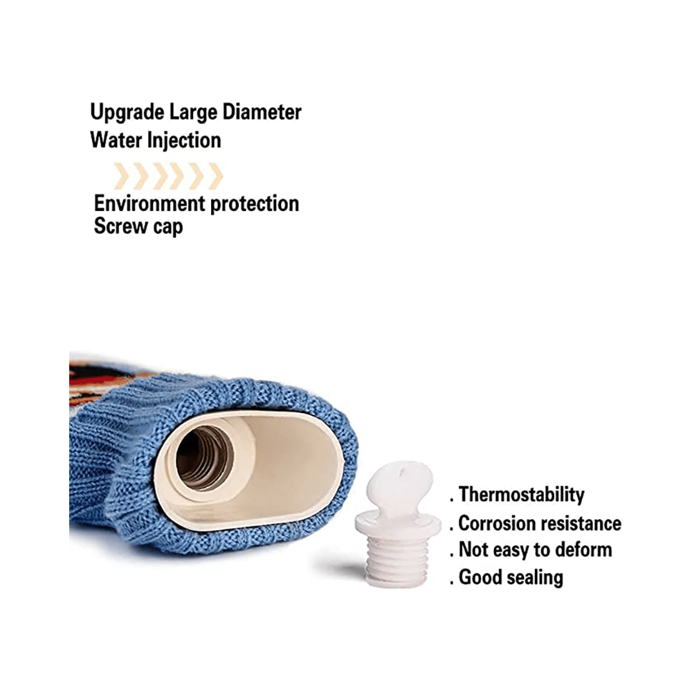 OPQ Gold Plastic Cap Hot Water Bag with Cover - Image 3