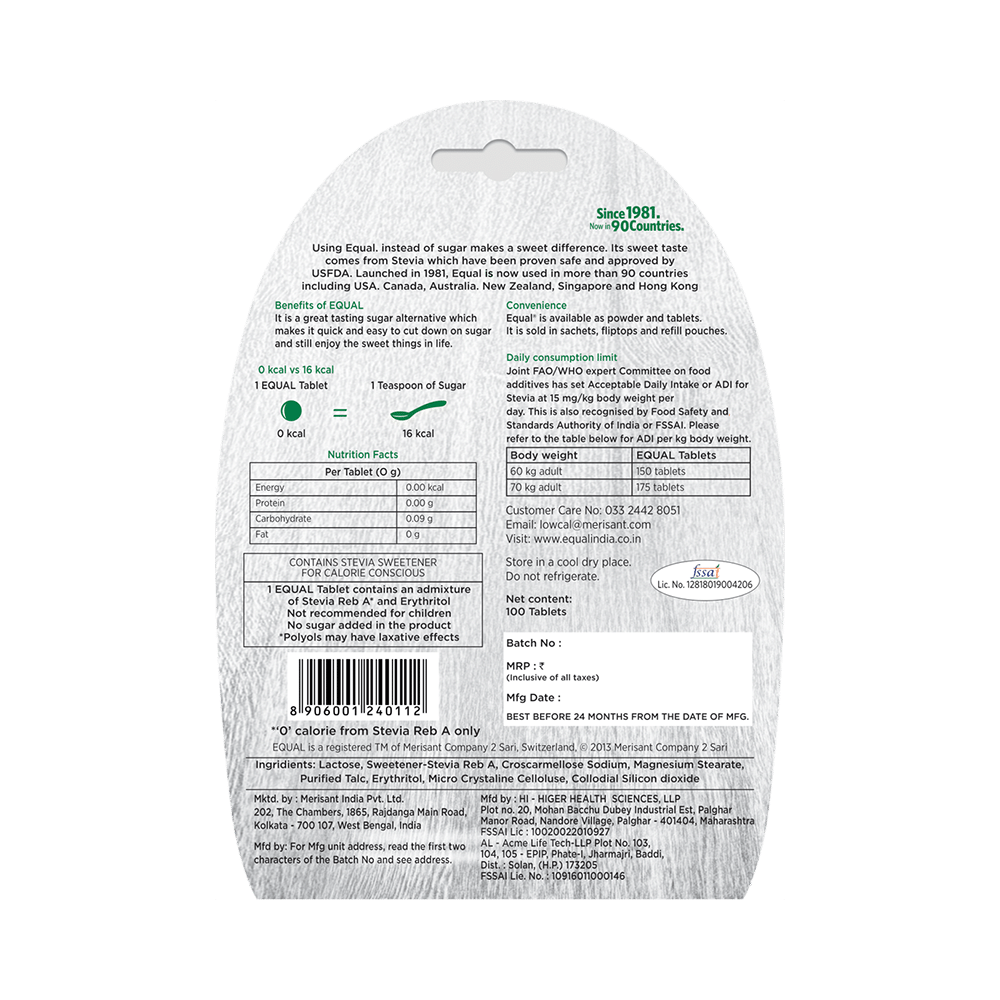Equal Stevia 0 Calorie Sweetner Tablet - Image 2