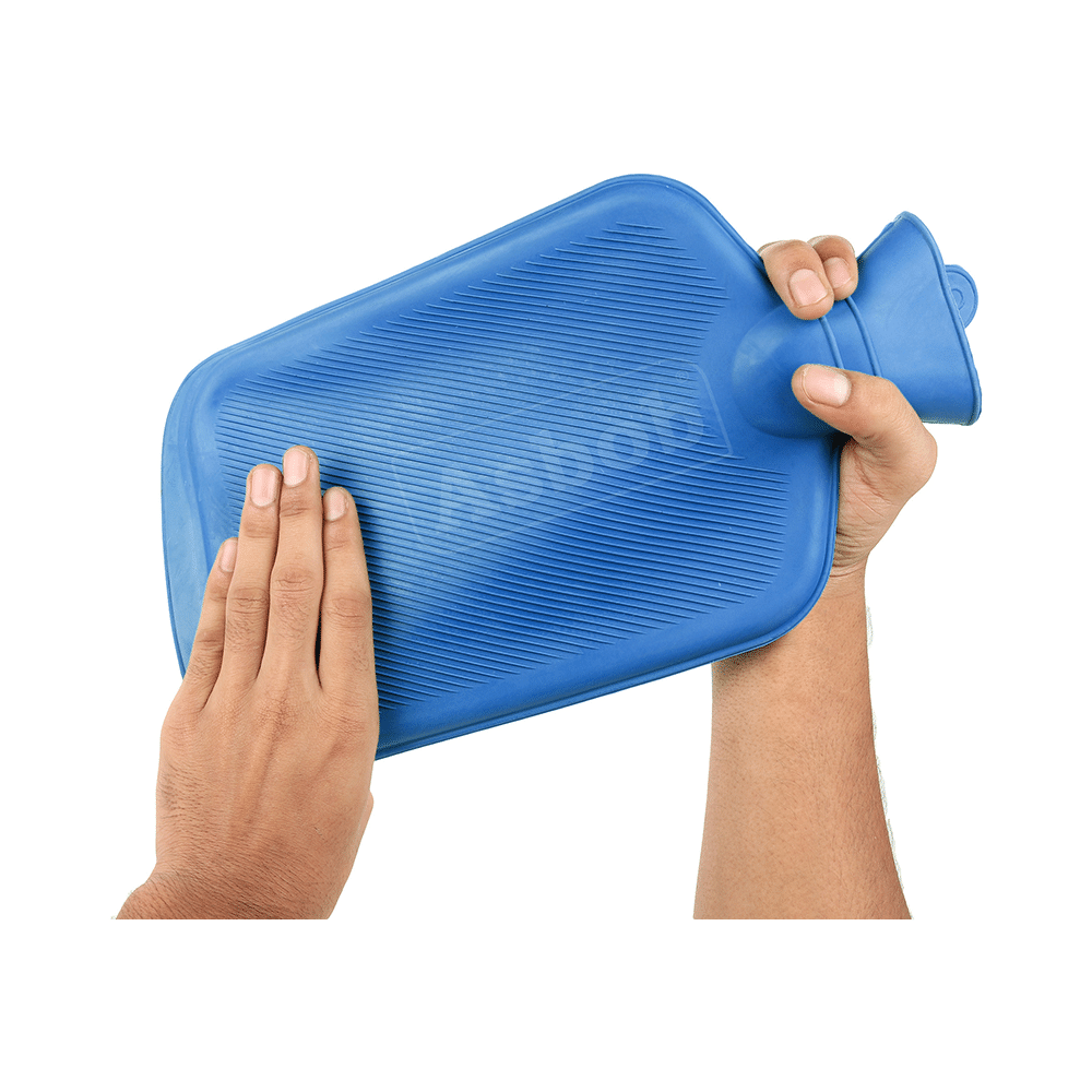 Asbob Healthcare Healthcare Hot Water Bottle, Hot Water Bag for Pain Relief and Cramps Blue - Image 4