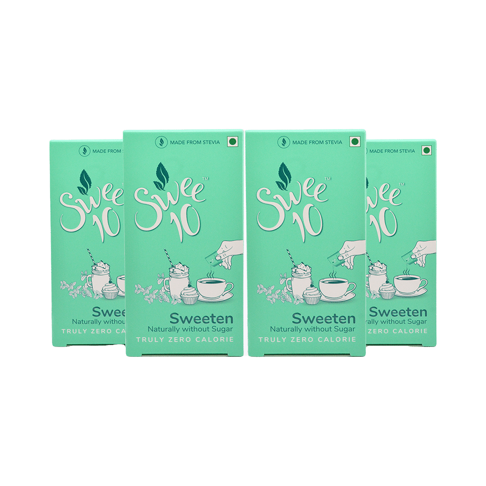 Swee10 Natural Stevia Sweetener Powder | Sugar Free | Zero Calorie Sugar Substitute 30 Sachet (1gm Each) - Image 1