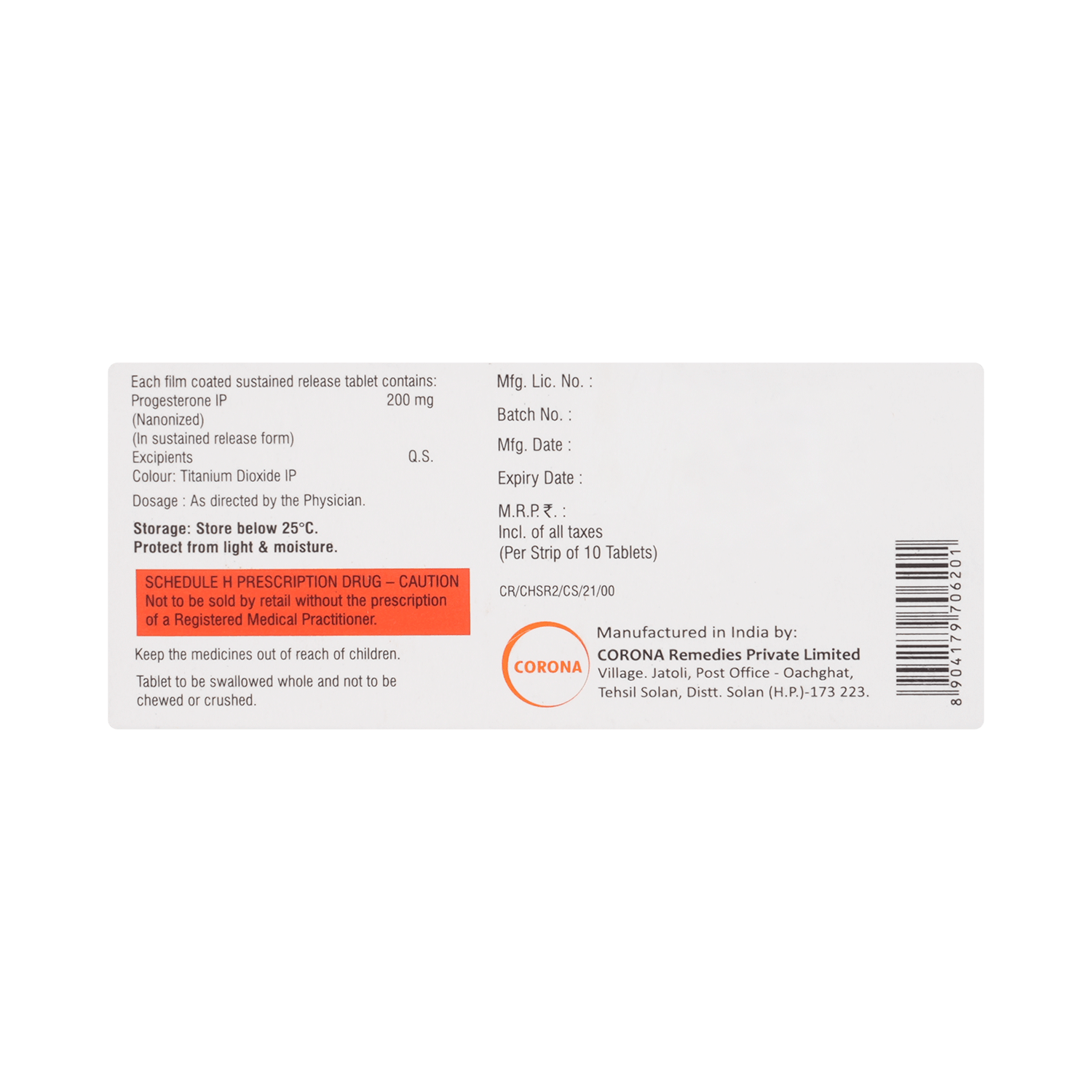 C-Hop 200mg Tablet SR - Image 3