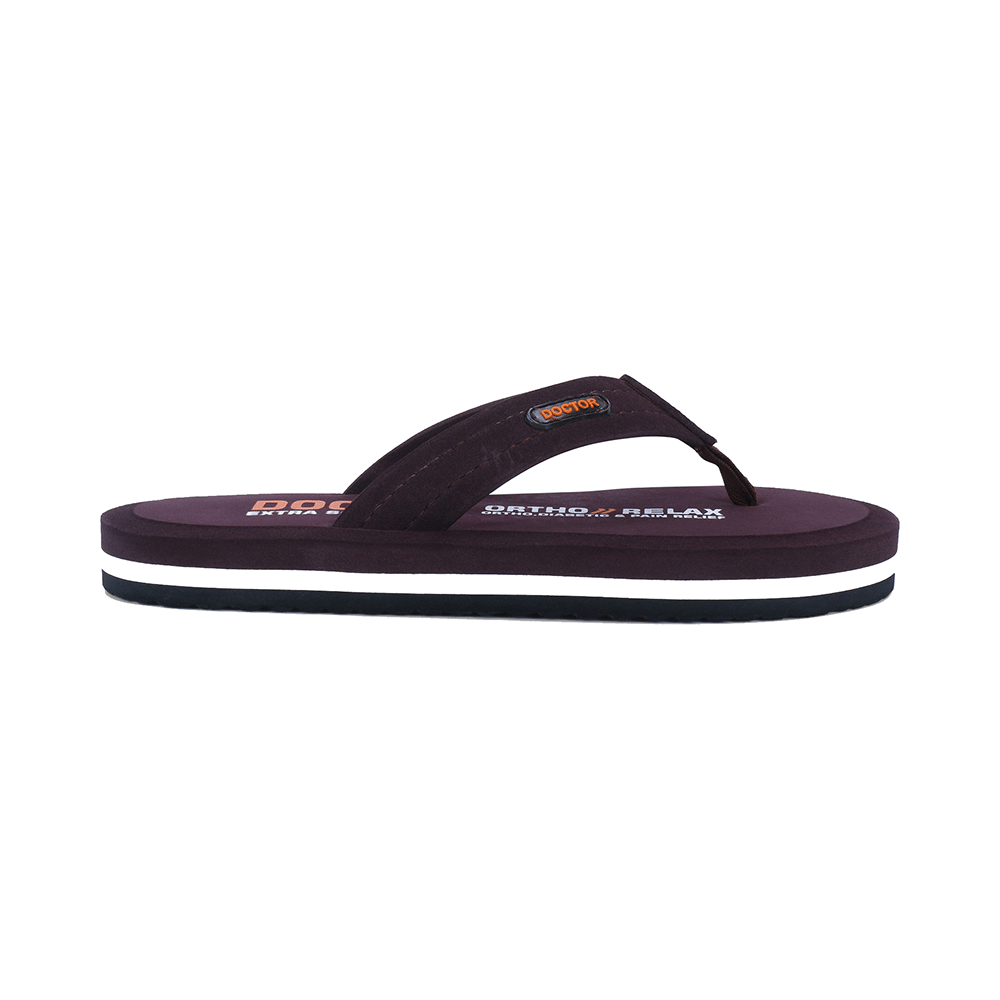 Doctor Extra Soft D32 Skid Resistant || Lightweight || Comfortable Footbed || Memory Foam Bounce Back Technology || Flip-Flop & Sliders for Men Brown 8 - Image 2
