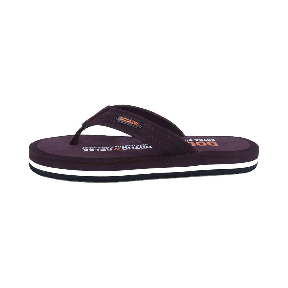 Doctor Extra Soft D32 Skid Resistant || Lightweight || Comfortable Footbed || Memory Foam Bounce Back Technology || Flip-Flop & Sliders for Men Brown 8 - Image 4
