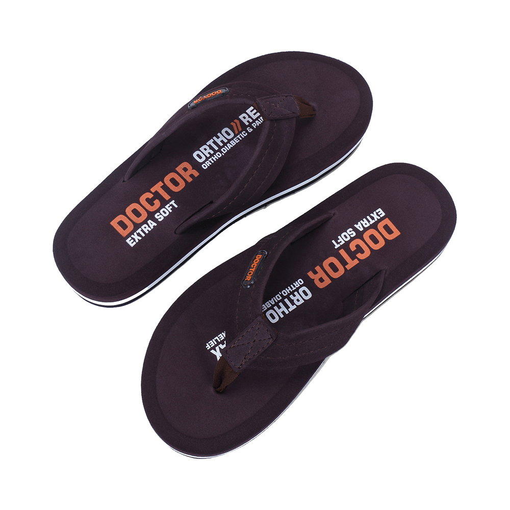 Doctor Extra Soft D32 Skid Resistant || Lightweight || Comfortable Footbed || Memory Foam Bounce Back Technology || Flip-Flop & Sliders for Men Brown 8 - Image 7