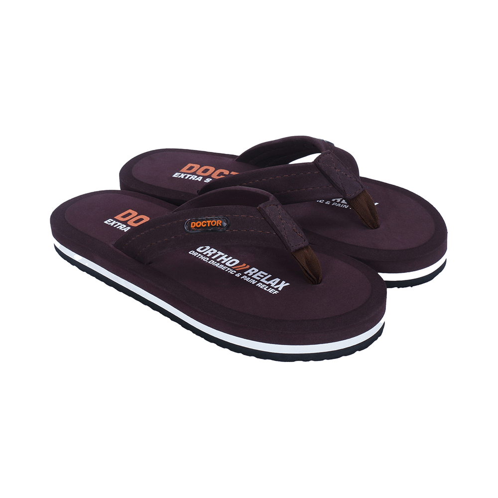 Doctor Extra Soft D32 Skid Resistant || Lightweight || Comfortable Footbed || Memory Foam Bounce Back Technology || Flip-Flop & Sliders for Men Brown 8 - Image 5