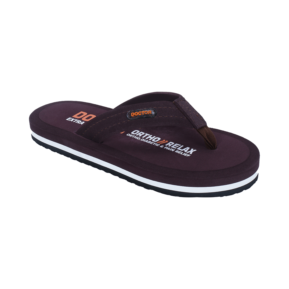 Doctor Extra Soft D32 Skid Resistant || Lightweight || Comfortable Footbed || Memory Foam Bounce Back Technology || Flip-Flop & Sliders for Men Brown 8 - Image 1