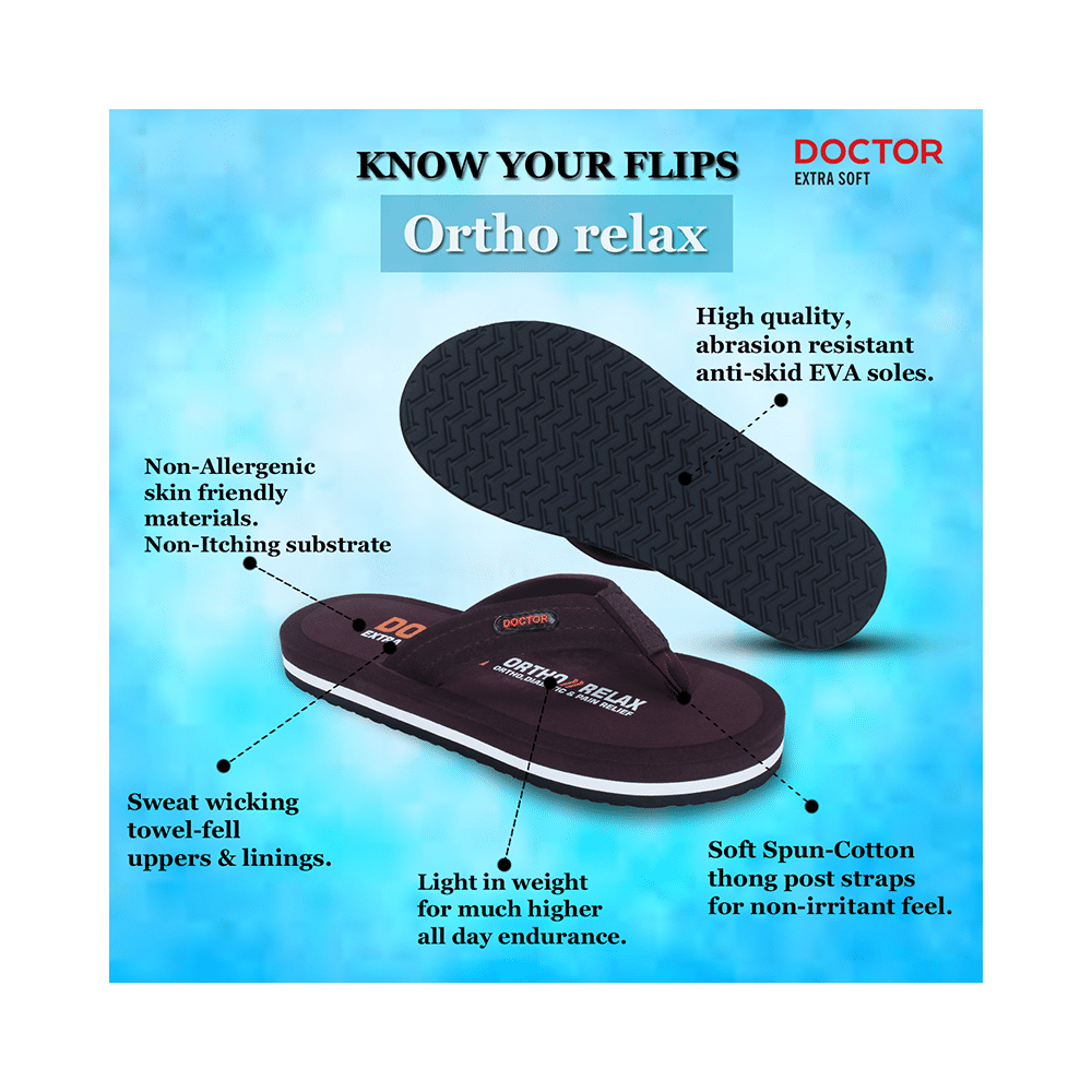 Doctor Extra Soft D32 Skid Resistant || Lightweight || Comfortable Footbed || Memory Foam Bounce Back Technology || Flip-Flop & Sliders for Men Brown 8 - Image 10