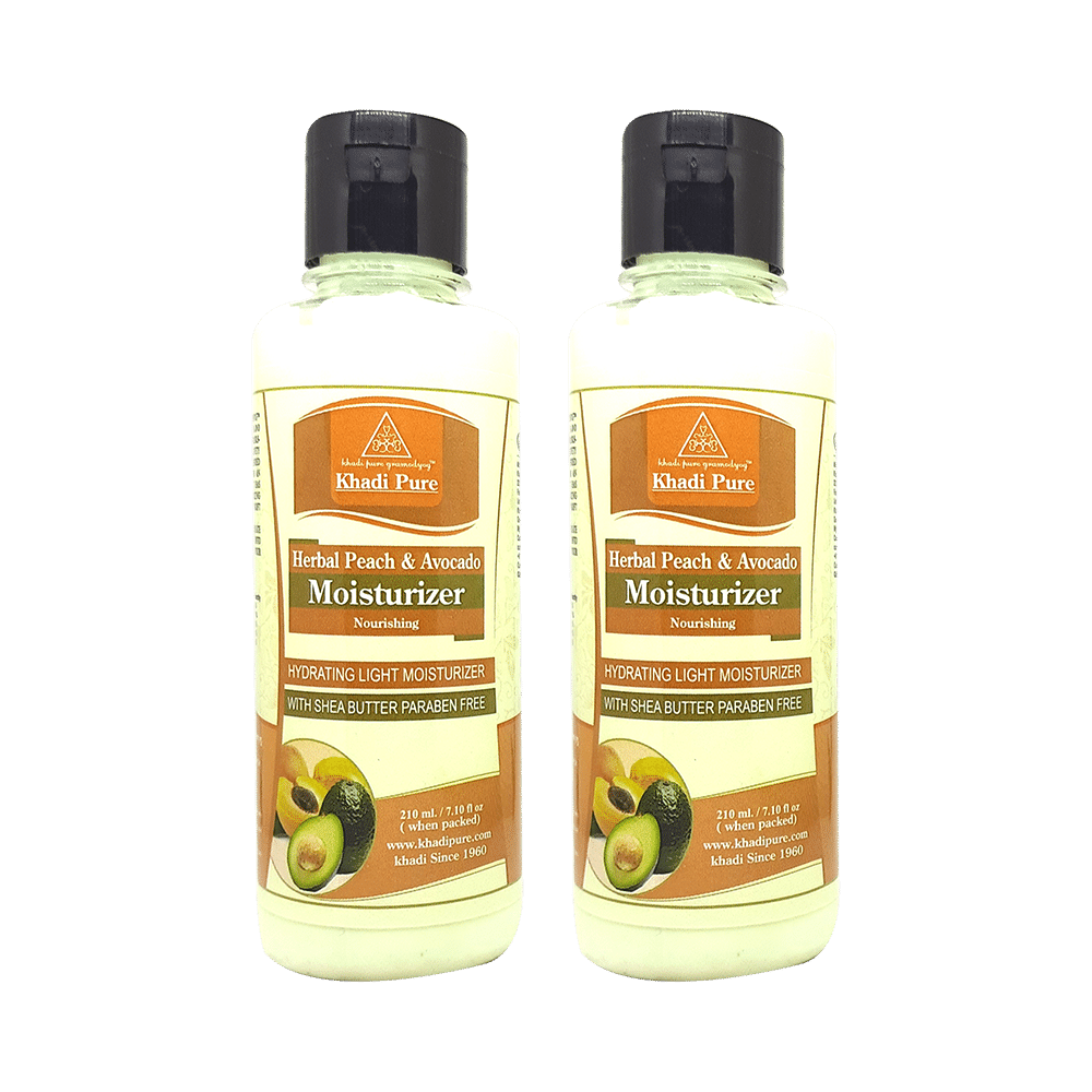 Khadi Pure Herbal Peach & Avacado SLS and Paraben Free Moisturizer (210ml Each) - Image 1