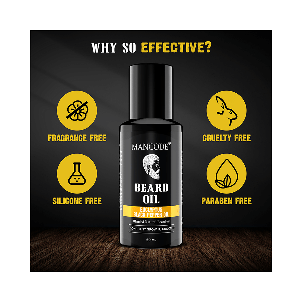 Mancode Euclyptus Black Pepper Oil Beard Oil - Image 3