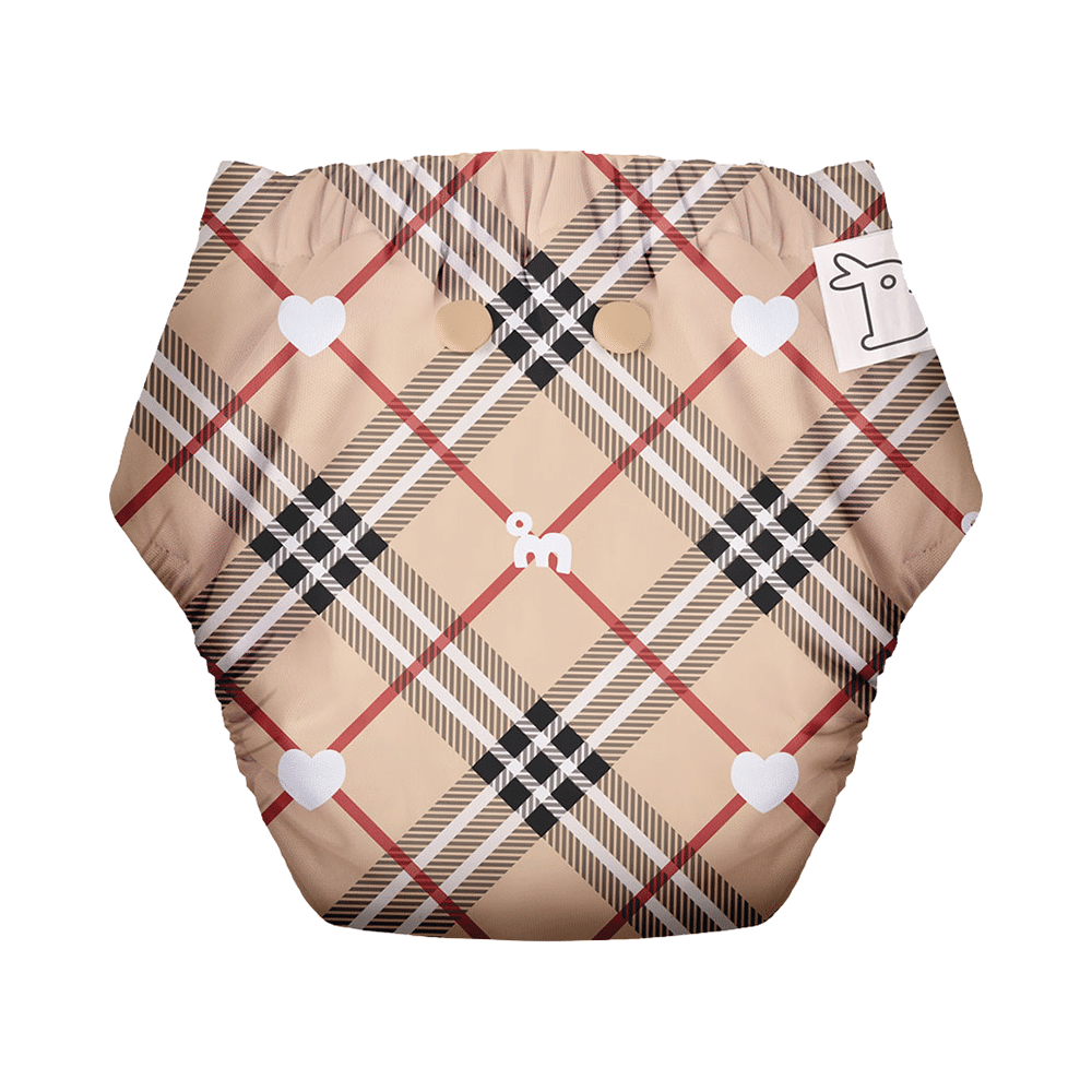 Superbottoms UNO Washable & Reusable Adjustable Cloth Diaper with Dry Feel Pads Set Free Size Tartan Royale - Image 3