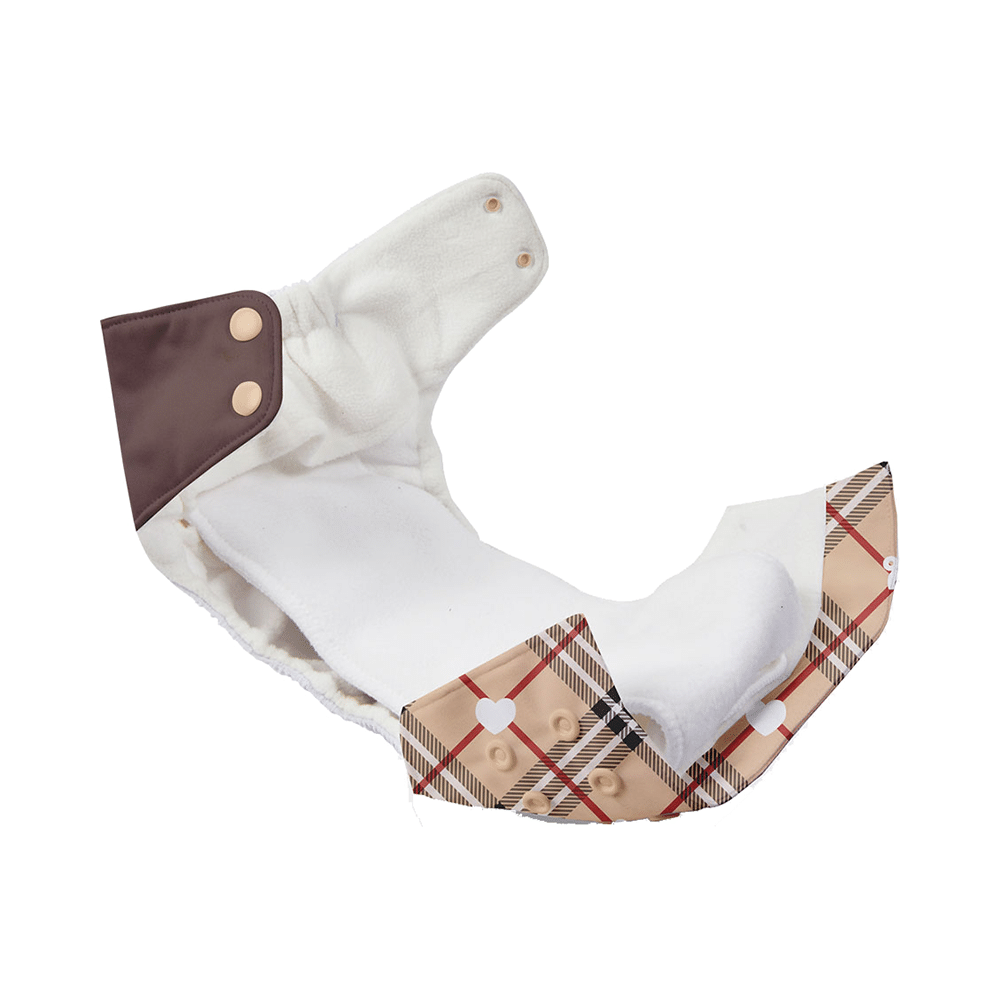 Superbottoms UNO Washable & Reusable Adjustable Cloth Diaper with Dry Feel Pads Set Free Size Tartan Royale - Image 5