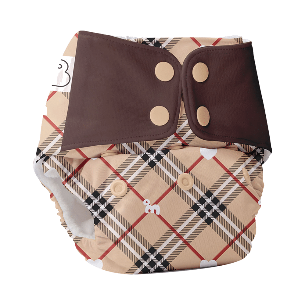 Superbottoms UNO Washable & Reusable Adjustable Cloth Diaper with Dry Feel Pads Set Free Size Tartan Royale - Image 6