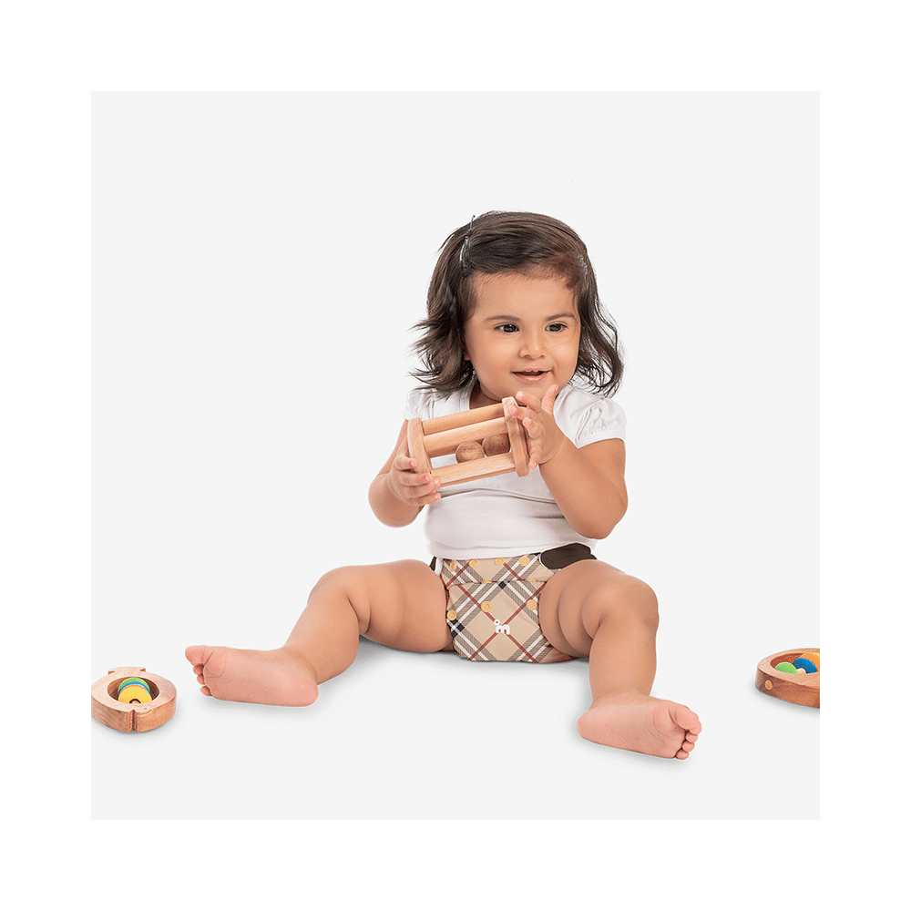 Superbottoms UNO Washable & Reusable Adjustable Cloth Diaper with Dry Feel Pads Set Free Size Tartan Royale - Image 8