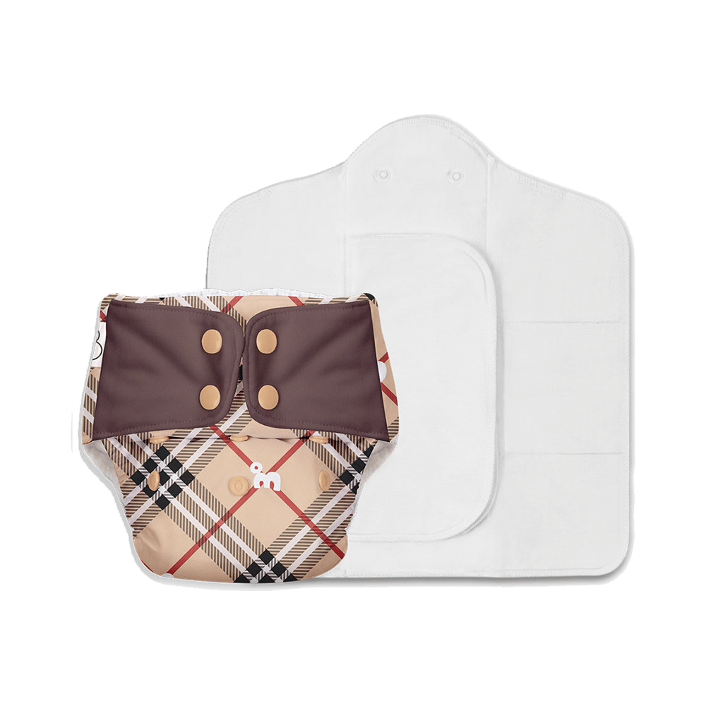 Superbottoms UNO Washable & Reusable Adjustable Cloth Diaper with Dry Feel Pads Set Free Size Tartan Royale - Image 4