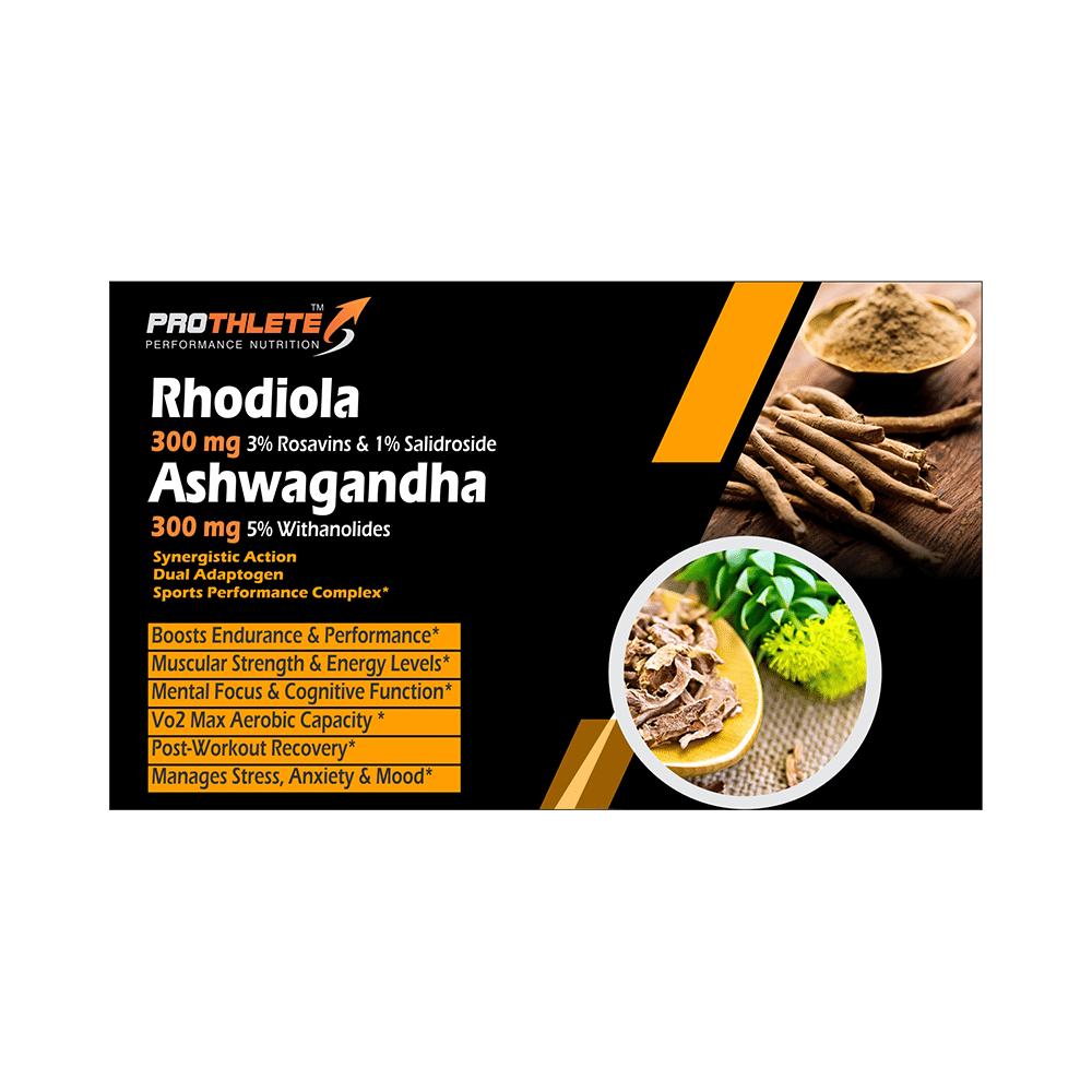 Prothlete Rhodiola 300mg 3% Rosavins & 1% Salidroside Ashwagandha 300mg 5% Withanolides Veg Capsule - Image 3