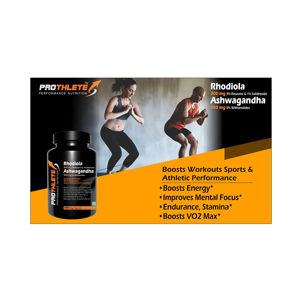 Prothlete Rhodiola 300mg 3% Rosavins & 1% Salidroside Ashwagandha 300mg 5% Withanolides Veg Capsule - Image 5