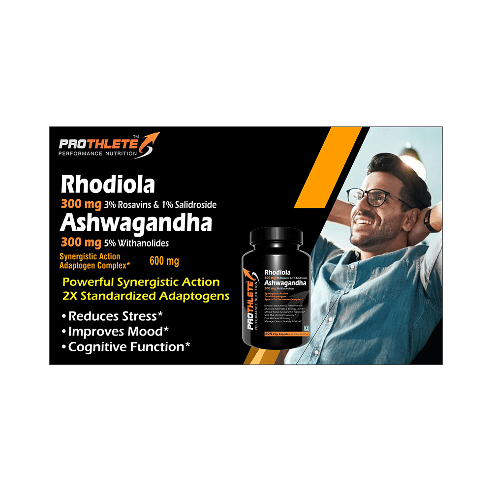 Prothlete Rhodiola 300mg 3% Rosavins & 1% Salidroside Ashwagandha 300mg 5% Withanolides Veg Capsule - Image 4