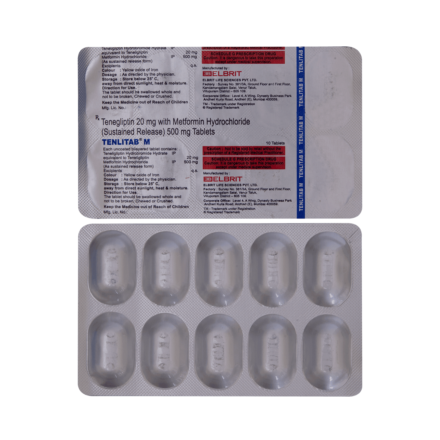 Tenlitab M 500mg/20mg Tablet - Image 1